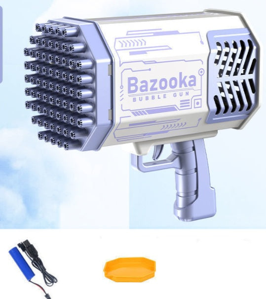 Bubble Gun Rocket - 69 Holes Soap Bubbles Automatic Blower With Light