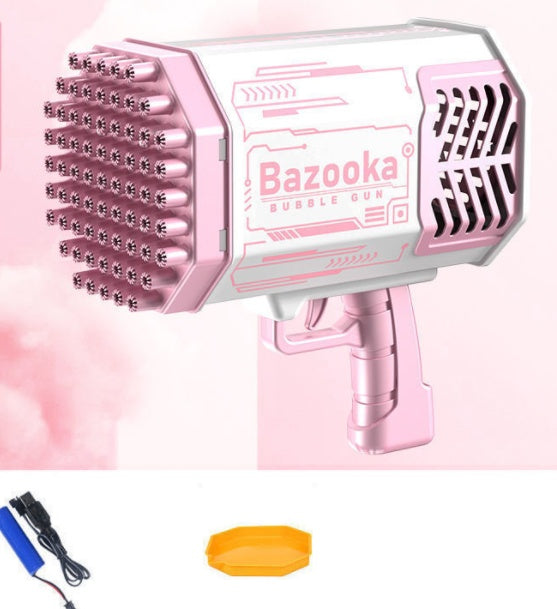 Bubble Gun Rocket - 69 Holes Soap Bubbles Automatic Blower With Light