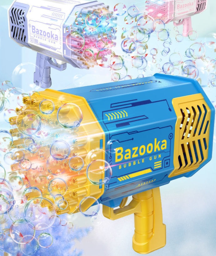 Bubble Gun Rocket - 69 Holes Soap Bubbles Automatic Blower With Light